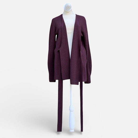 Athleta Alpine Wrap Sweater in Spiced Cabernet Merino Wool/Cashmere Sz S - Picture 10 of 14